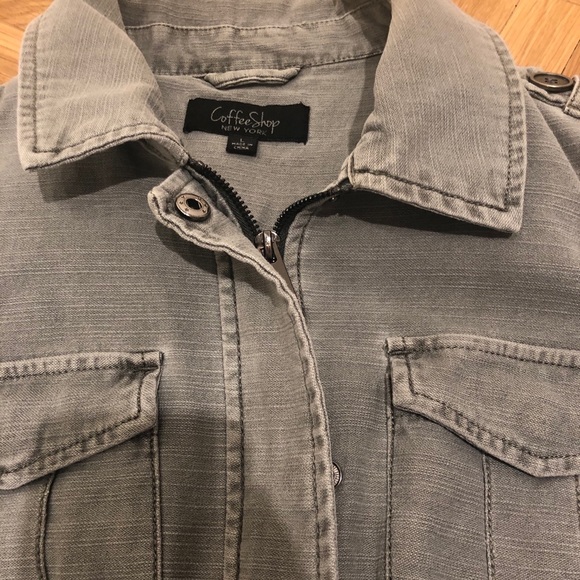 CoffeeShop New York army green peplum jacket - Picture 6 of 7